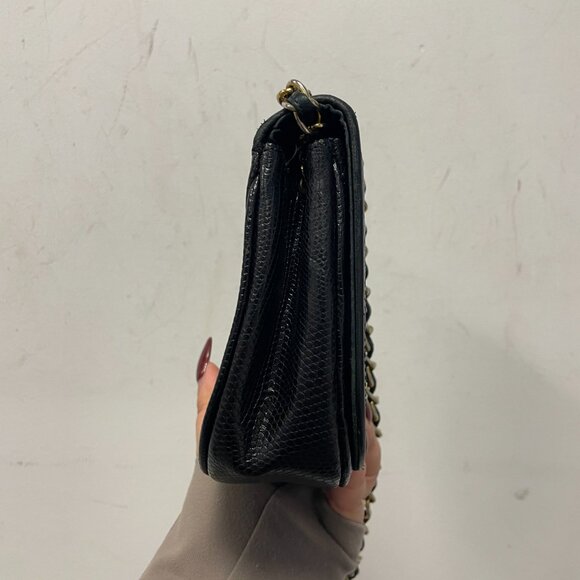 81405 Chanel Black Lizard Vintage Mini Flap Shoulder Bag - Picture 4 of 14
